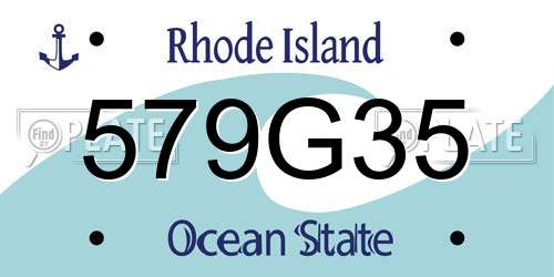 579G35 Rhode Island License Plate