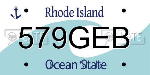 579GEB Rhode Island License Plate