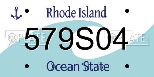 579S04 Rhode Island License Plate
