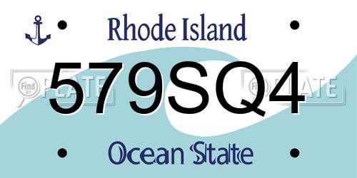 579SQ4 Rhode Island License Plate
