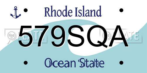 579SQA Rhode Island License Plate
