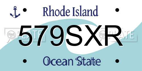 579SXR Rhode Island License Plate