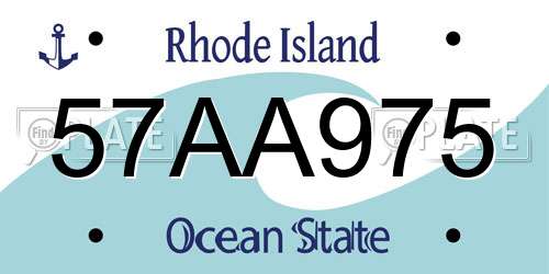 57AA975 Rhode Island License Plate