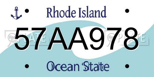 57AA978 Rhode Island License Plate