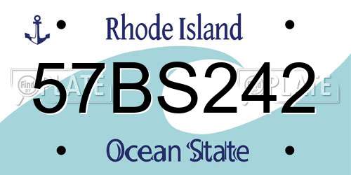57BS242 Rhode Island License Plate