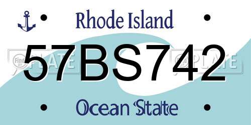 57BS742 Rhode Island License Plate