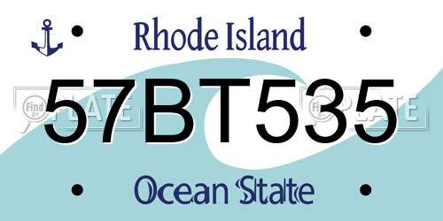 57BT535 Rhode Island License Plate