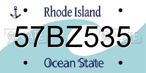 57BZ535 Rhode Island License Plate
