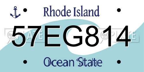57EG814 Rhode Island License Plate