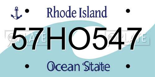 57HO547 Rhode Island License Plate