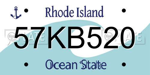 57KB520 Rhode Island License Plate