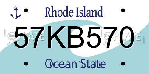 57KB570 Rhode Island License Plate