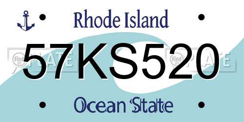 57KS520 Rhode Island License Plate