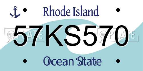 57KS570 Rhode Island License Plate