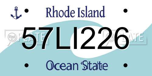 57LI226 Rhode Island License Plate