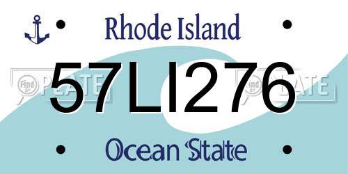 57LI276 Rhode Island License Plate
