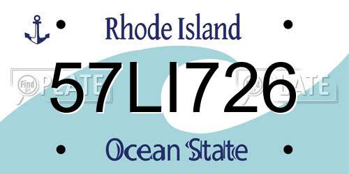 57LI726 Rhode Island License Plate