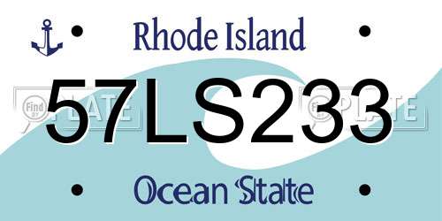 57LS233 Rhode Island License Plate
