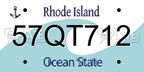 57QT712 Rhode Island License Plate
