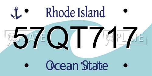 57QT717 Rhode Island License Plate