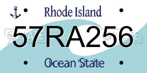 57RA256 Rhode Island License Plate