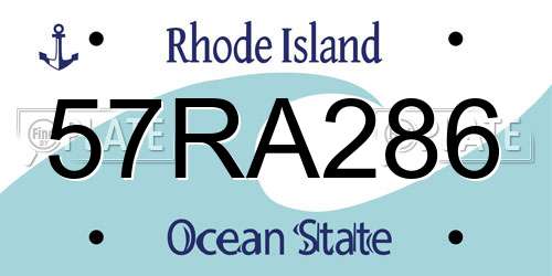 57RA286 Rhode Island License Plate