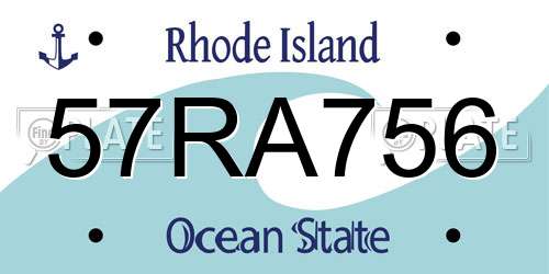 57RA756 Rhode Island License Plate