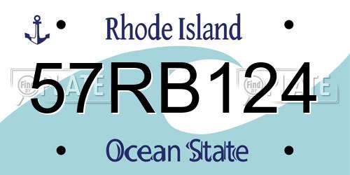 57RB124 Rhode Island License Plate