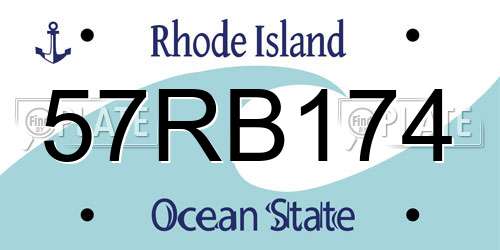 57RB174 Rhode Island License Plate