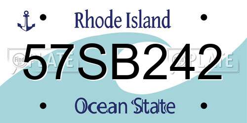 57SB242 Rhode Island License Plate