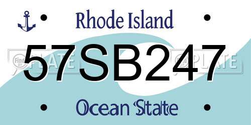57SB247 Rhode Island License Plate