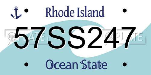 57SS247 Rhode Island License Plate