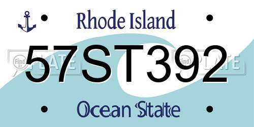 57ST392 Rhode Island License Plate
