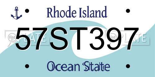 57ST397 Rhode Island License Plate