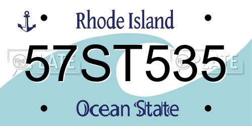 57ST535 Rhode Island License Plate