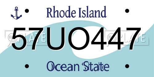57UO447 Rhode Island License Plate