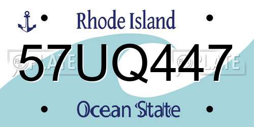 57UQ447 Rhode Island License Plate