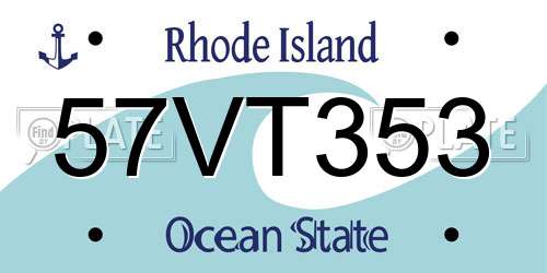 57VT353 Rhode Island License Plate