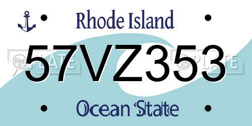 57VZ353 Rhode Island License Plate