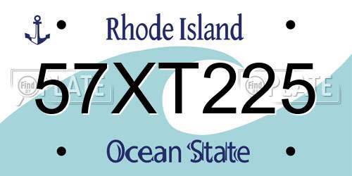 57XT225 Rhode Island License Plate