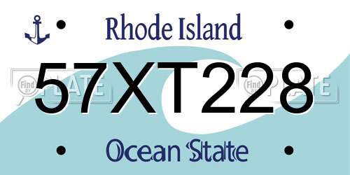 57XT228 Rhode Island License Plate