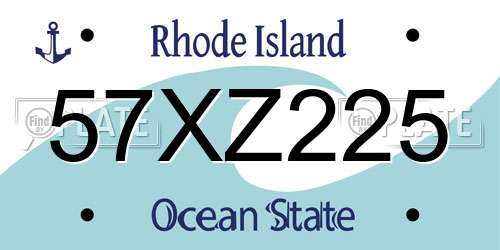57XZ225 Rhode Island License Plate