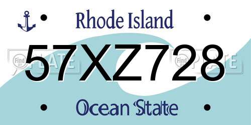 57XZ728 Rhode Island License Plate