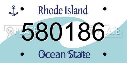 580186 Rhode Island License Plate