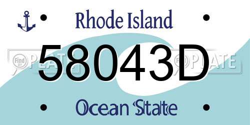 58043D Rhode Island License Plate