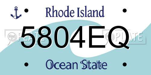 5804EQ Rhode Island License Plate