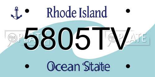5805TV Rhode Island License Plate