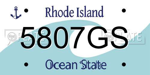 5807GS Rhode Island License Plate
