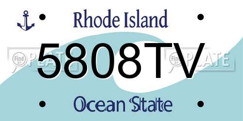 5808TV Rhode Island License Plate