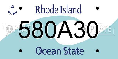 580A30 Rhode Island License Plate
